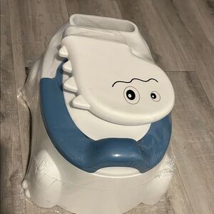 Kids White and Blue Dinosaur Potty